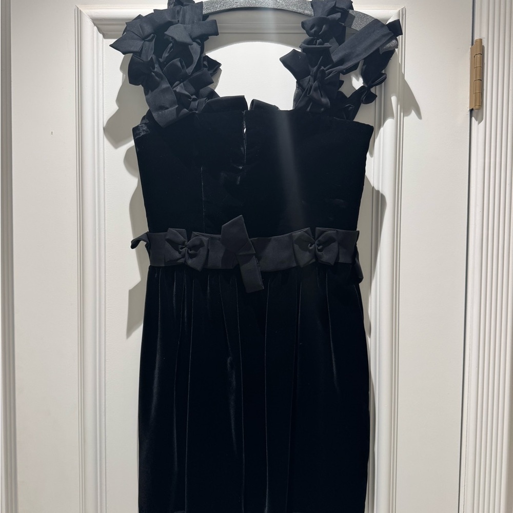 Yves Saint Laurent Elegant Black Velvet Dress with Bow Details
